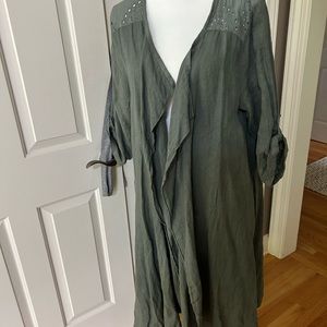 🆕 Tempo Paris Green Long Linen Duster